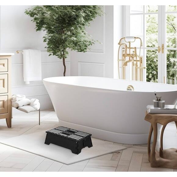 5 inch Portable Folding Step Stool Black Opens Easy In indoor and Outdoor Univer - Picture 2 of 10